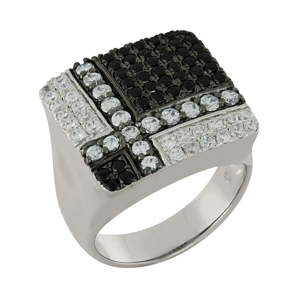 Серебряное кольцо с фианитом № 100900