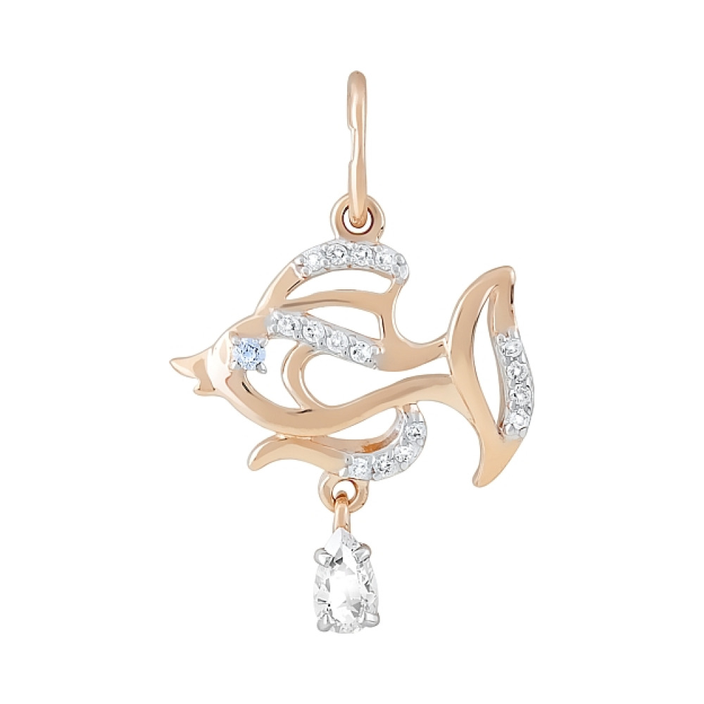 Золотая подвеска с фианитами № 121828