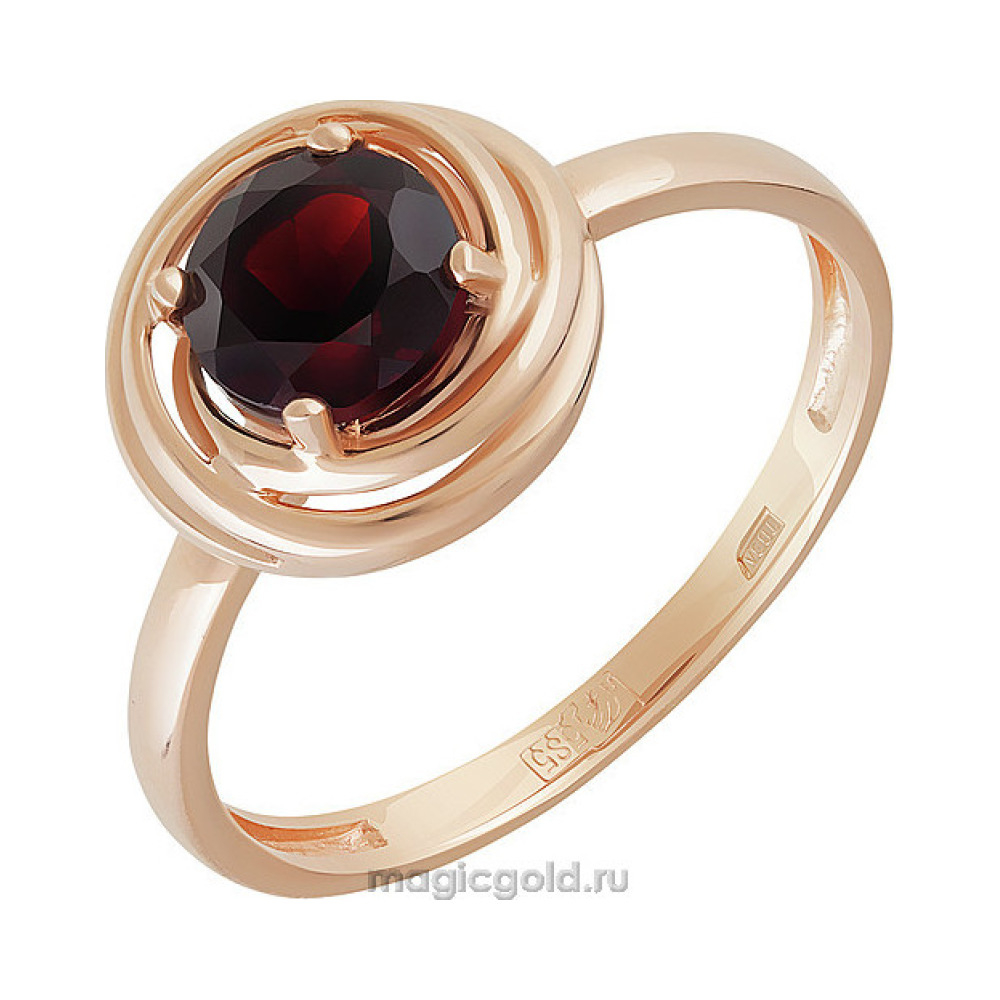 Золотое кольцо с гранатом № 160534