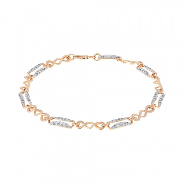 Золотой браслет с фианитами № 113184