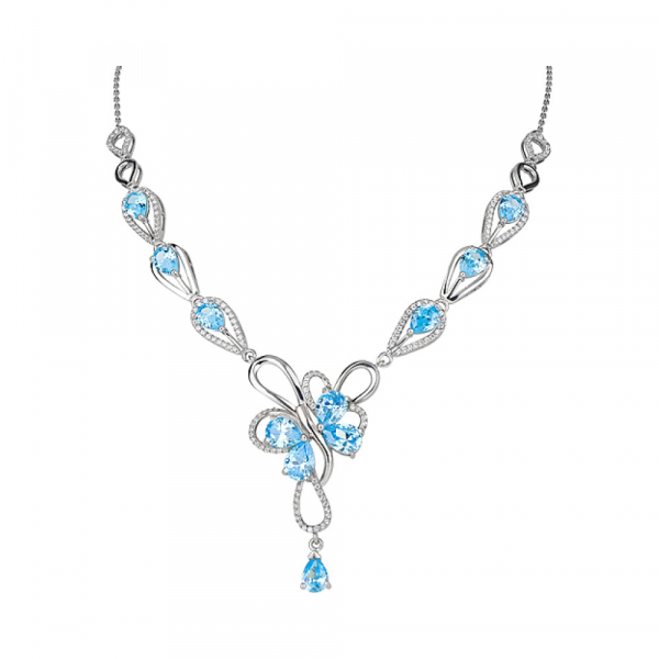 Серебряное колье с фианитом № 126622