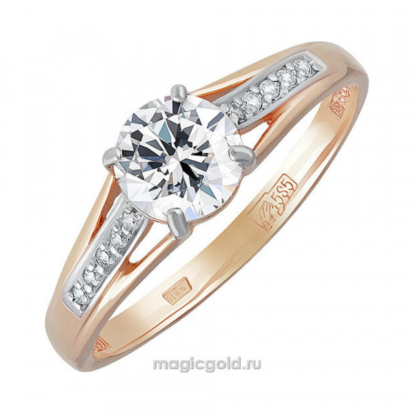 Золотое кольцо с фианитом № 137795