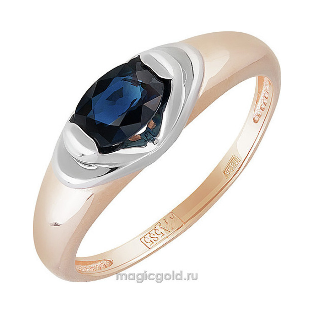 Золотое кольцо с сапфиром № 159095