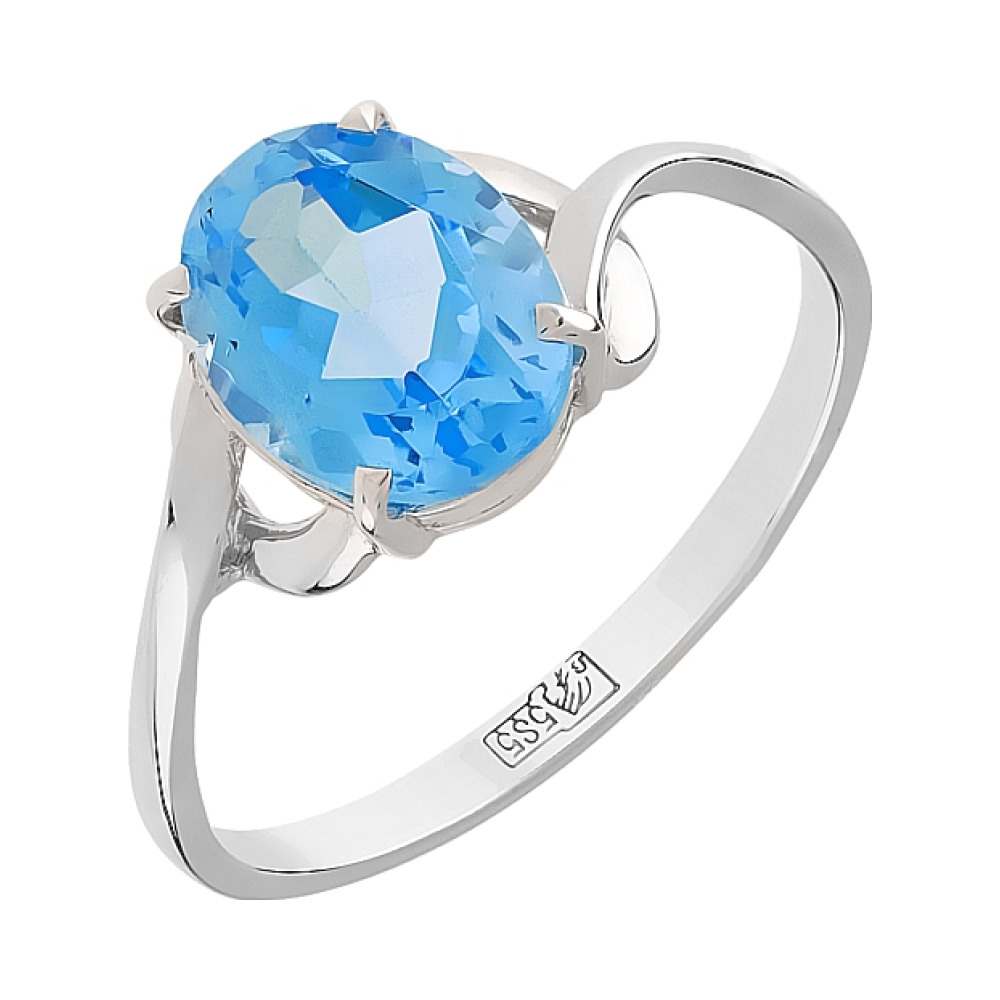 Золотое кольцо с топазом № 100940