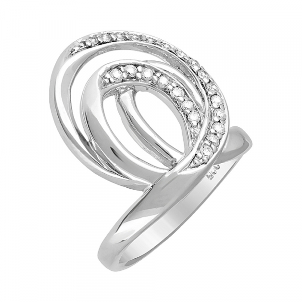 Серебряное кольцо с фианитами № 106227