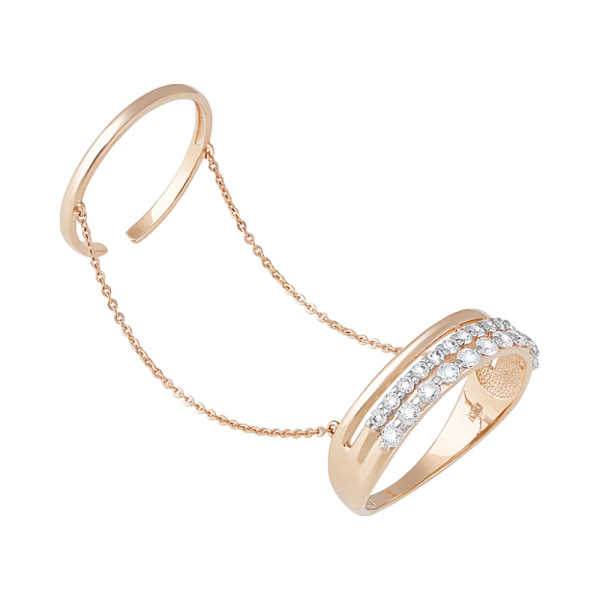 Золотое кольцо с фианитом № 132173