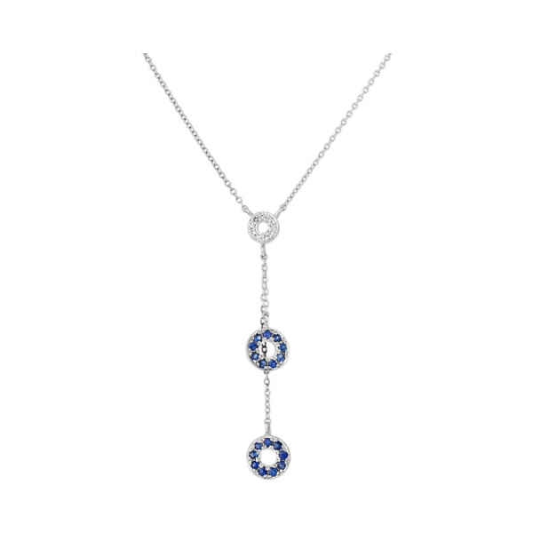 Колье с бриллиантом и сапфиром № 114866