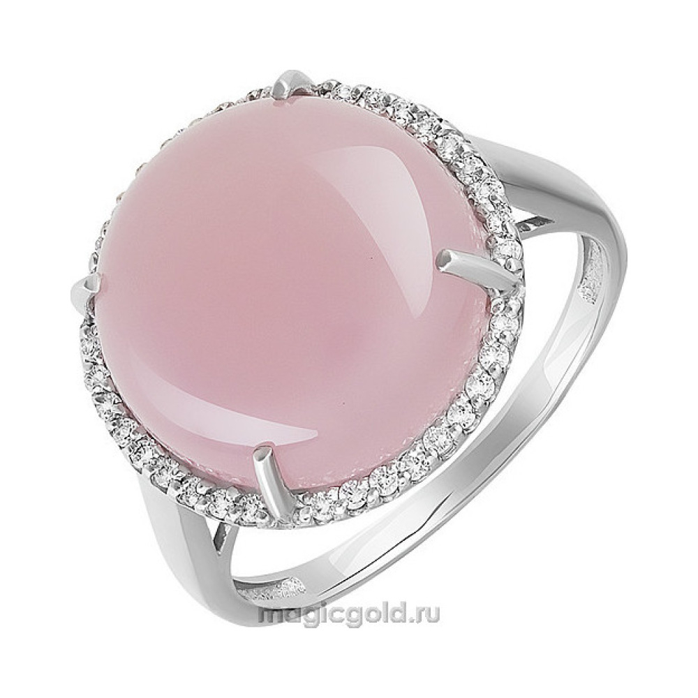 Серебряное кольцо с кварцем и фианитом № 155968