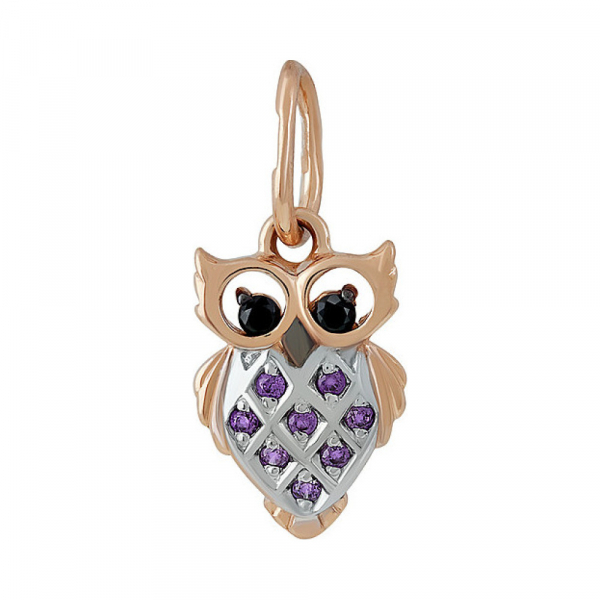 Золотая подвеска с фианитом № 137394