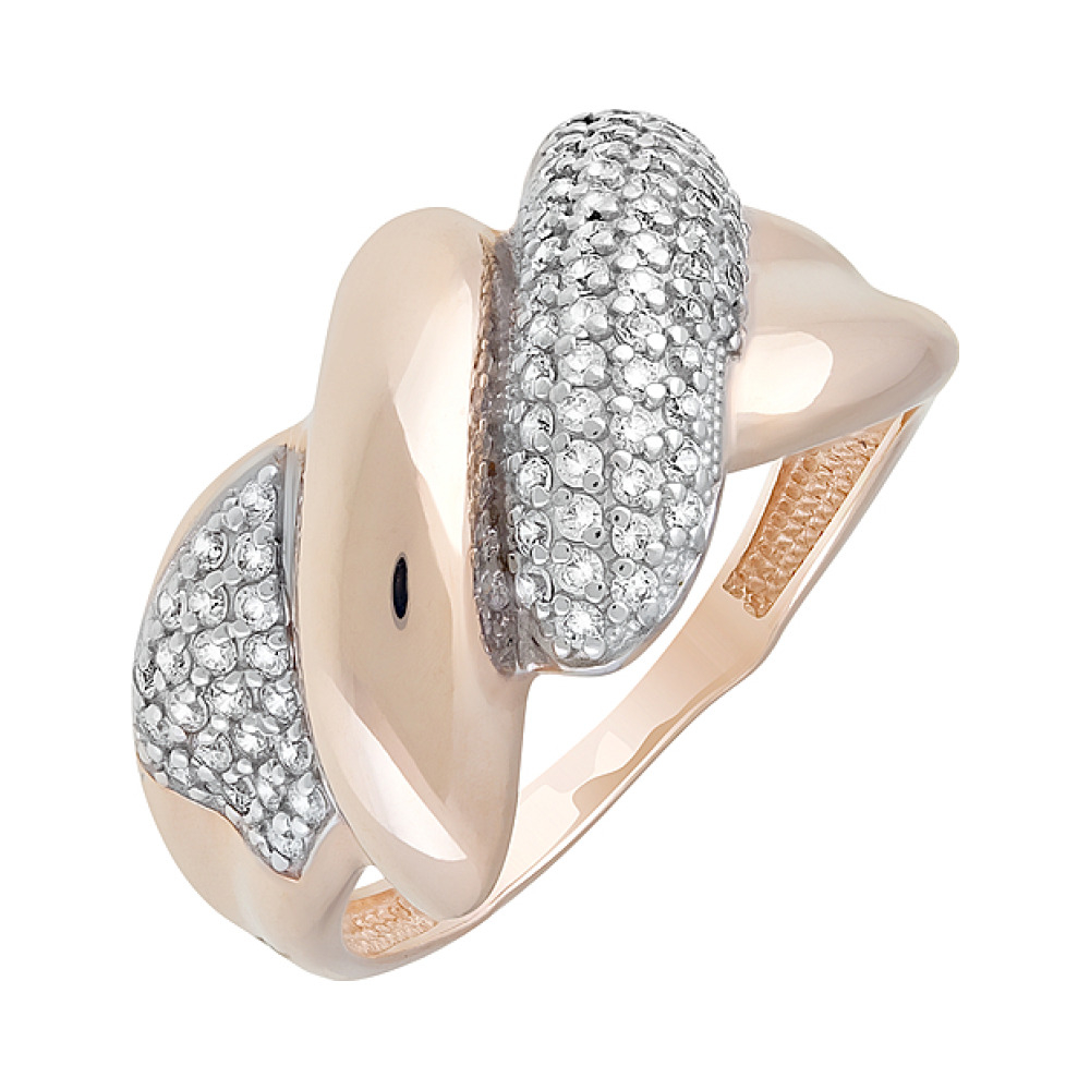 Золотое кольцо с фианитами № 127436