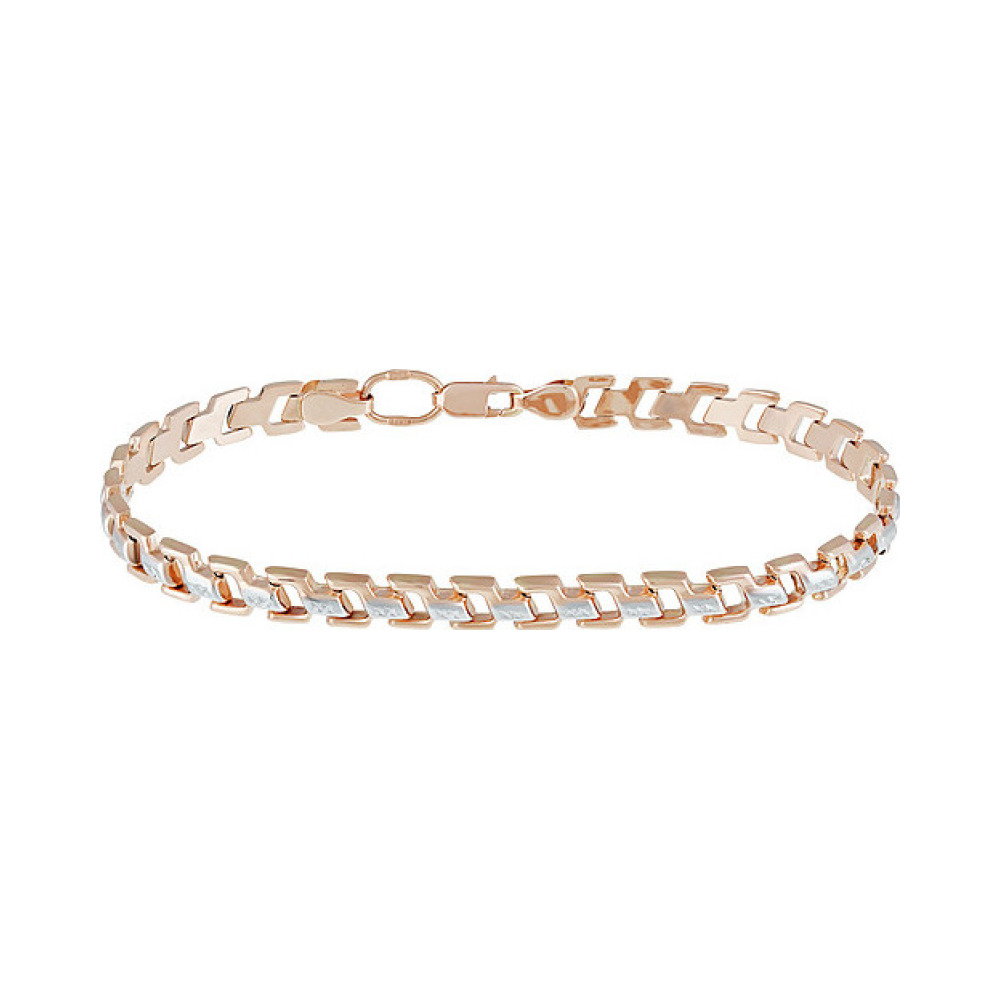 Золотой браслет без камня с алмазкой № 136862