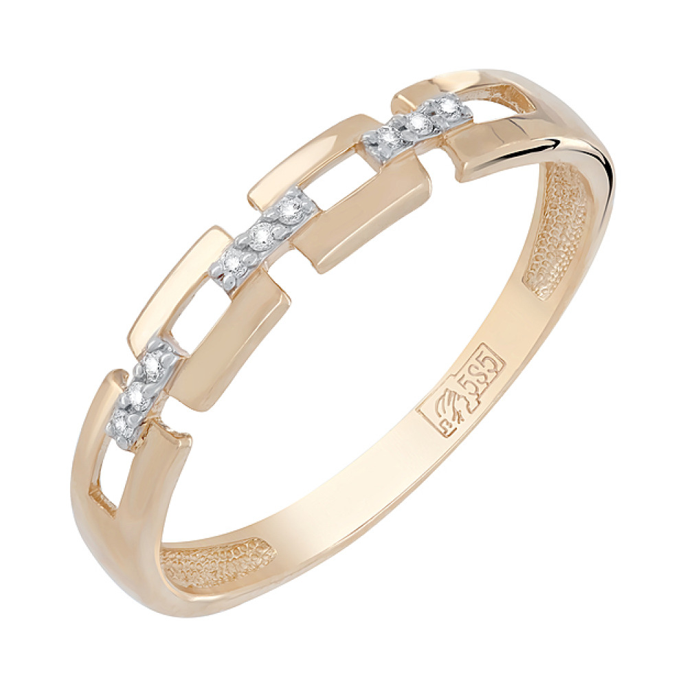 Золотое кольцо с бриллиантом № 105814