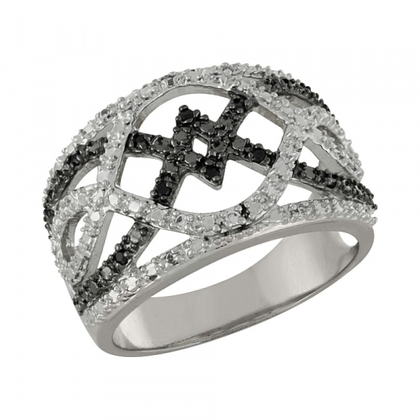 Серебряное кольцо с фианитом № 100903