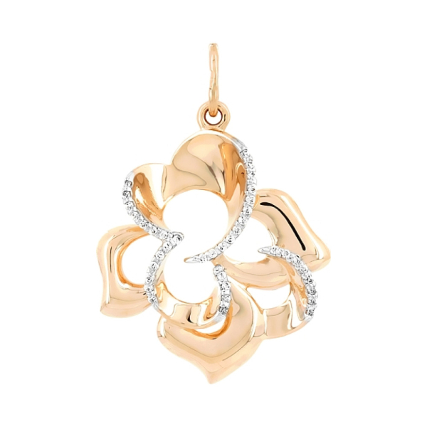 Золотая подвеска с фианитами № 109932