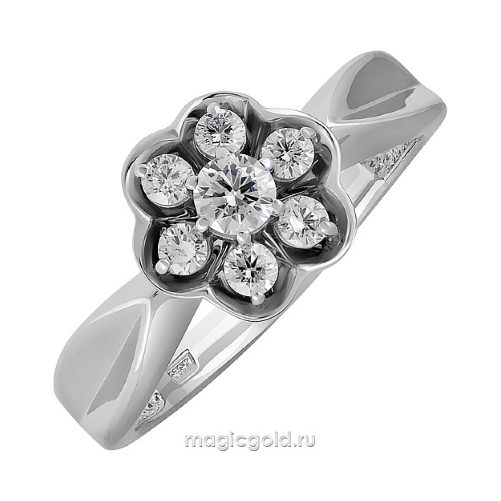 Золотое кольцо с бриллиантом № 163873