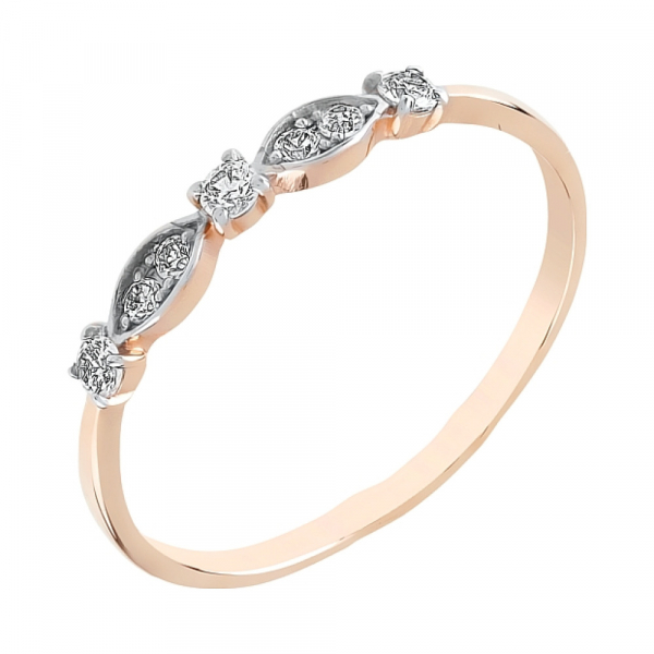 Золотое кольцо с фианитами № 111280