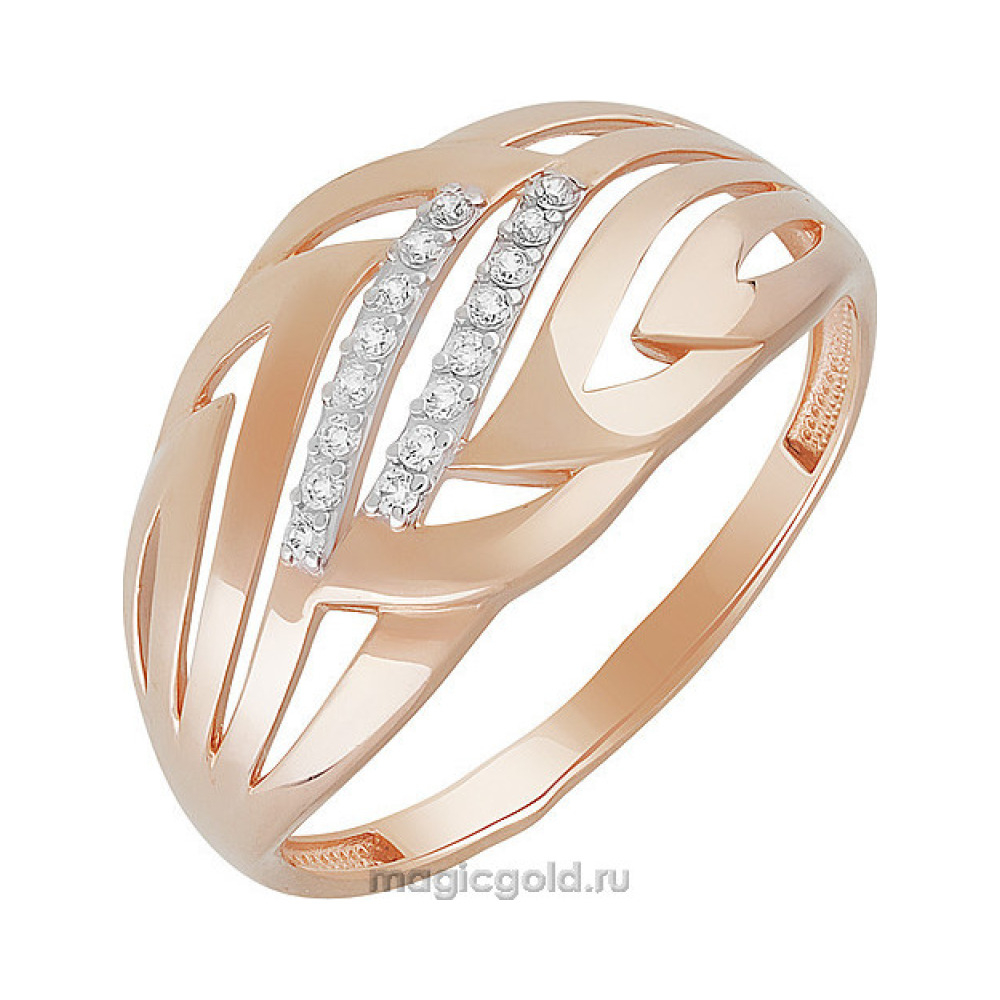 Золотое кольцо с фианитом № 160205