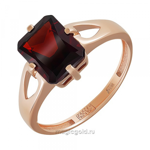 Золотое кольцо с гранатом № 164460