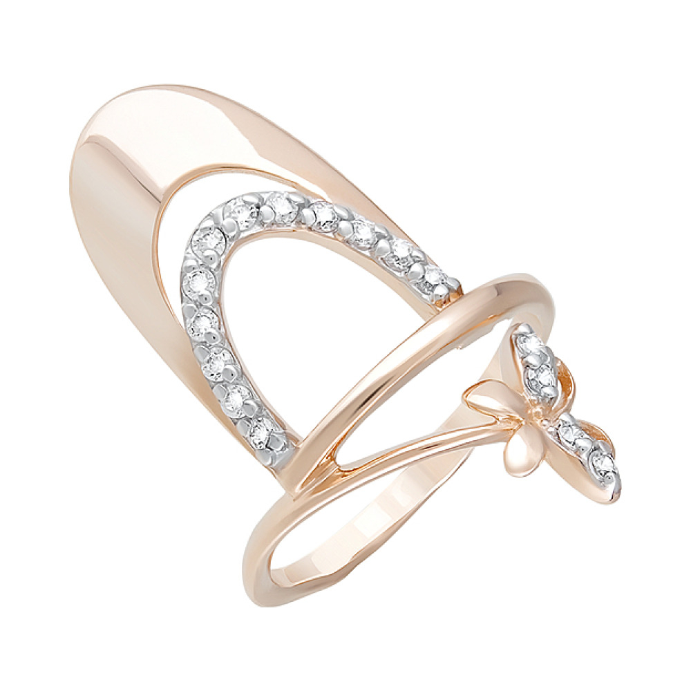 Золотое кольцо с фианитами № 124382