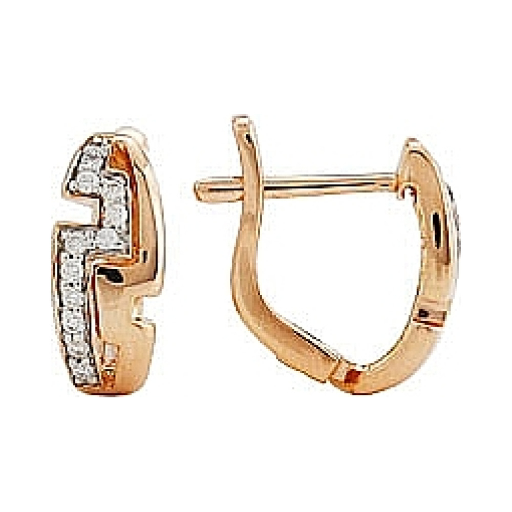 Золотые серьги с бриллиантом № 81971