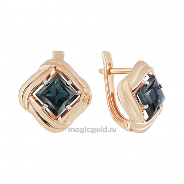 Золотые серьги с топазом № 160577
