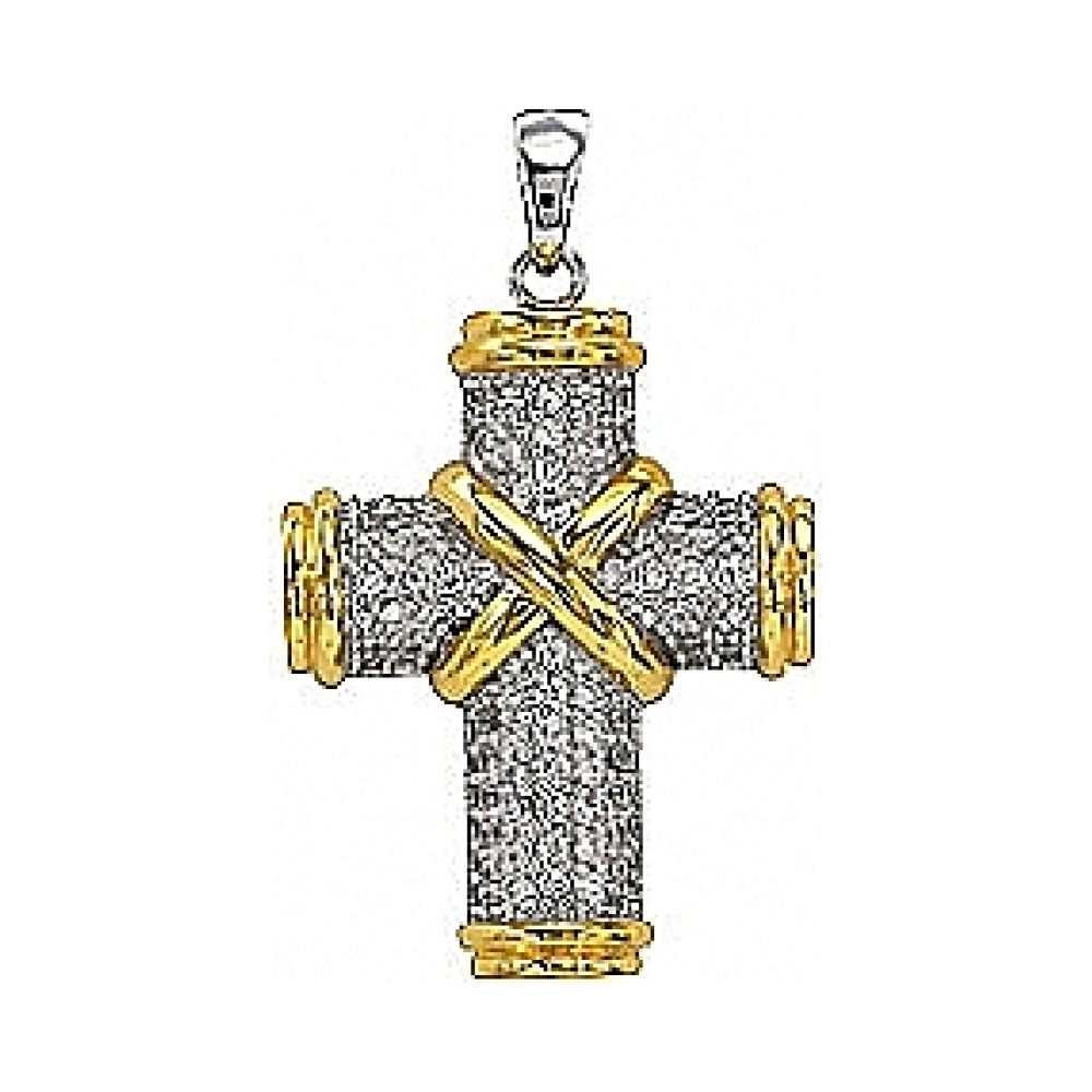 Серебряная подвеска с фианитом и золотым покрытием № 75089