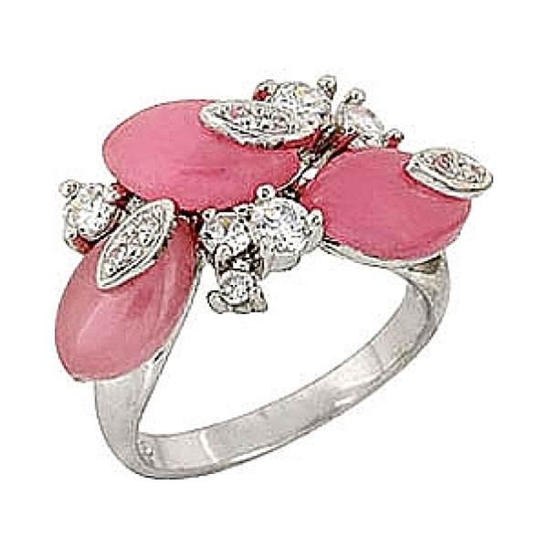 Серебряное кольцо с фианитом жадеитом № 68567