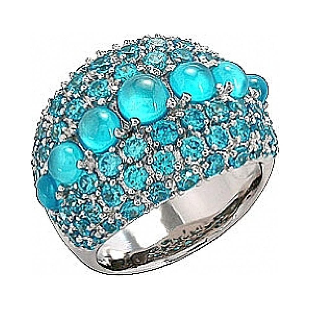 Серебряное кольцо с фианитом № 75156