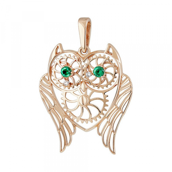 Золотая подвеска с фианитом № 137895