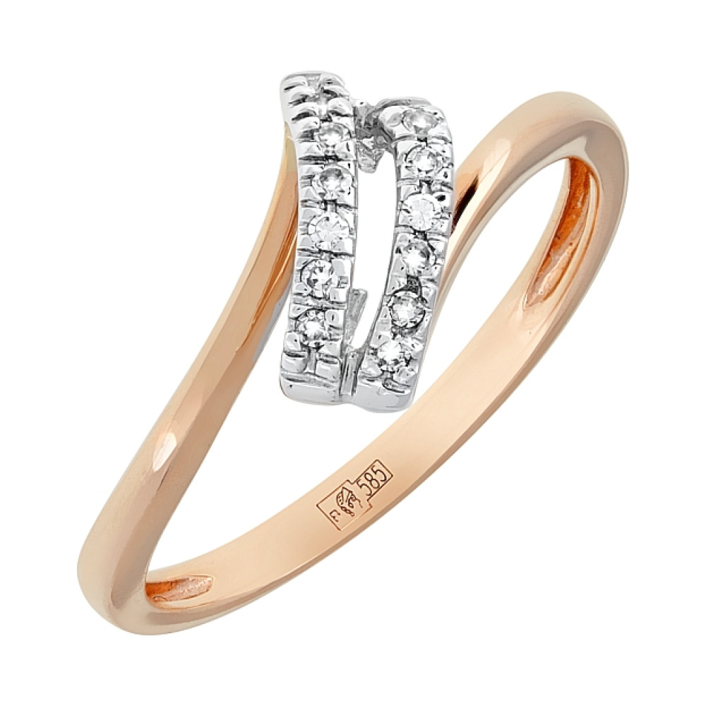 Золотое кольцо с бриллиантом № 99105