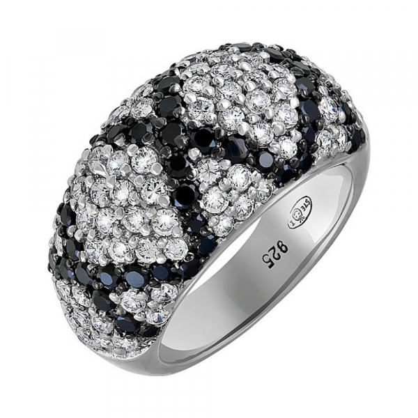 Серебряное кольцо с фианитом № 72384