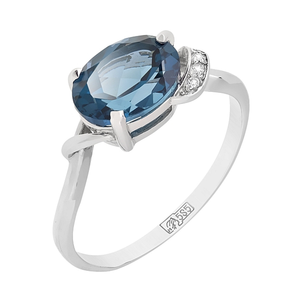 Серебряное кольцо с фианитом № 80885