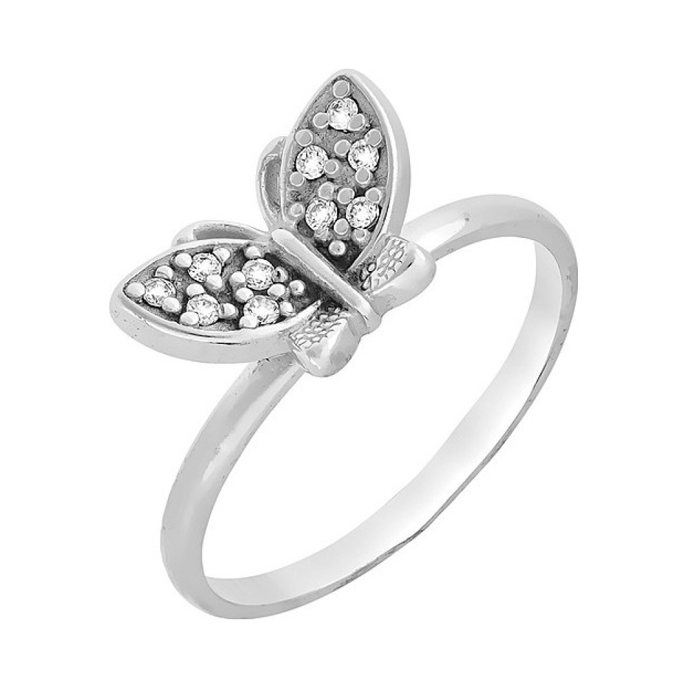 Серебряное кольцо с фианитом № 76564