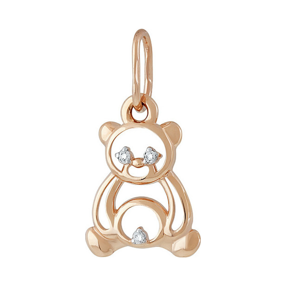 Золотая подвеска с фианитом № 137322