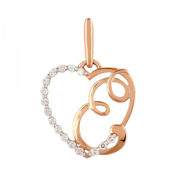 Золотая подвеска с фианитами № 104239