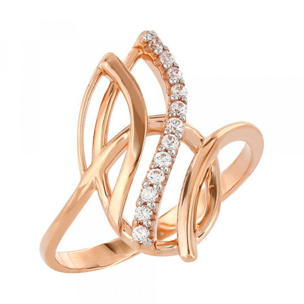 Золотое кольцо с фианитом № 104231