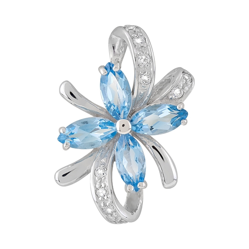 Подвеска с топазом и фианитом № 111812