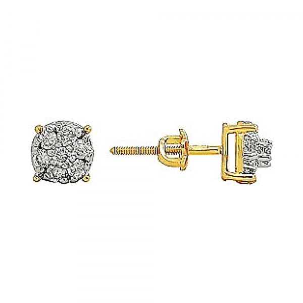 Серебряные серьги с фианитом и золотым покрытием № 80389