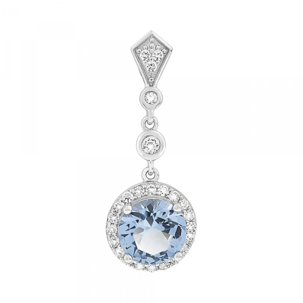 Серебряная подвеска с имитац. шпинели и фианитом № 112765