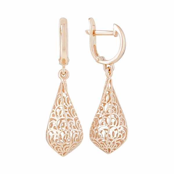 Золотые серьги без камня № 128867