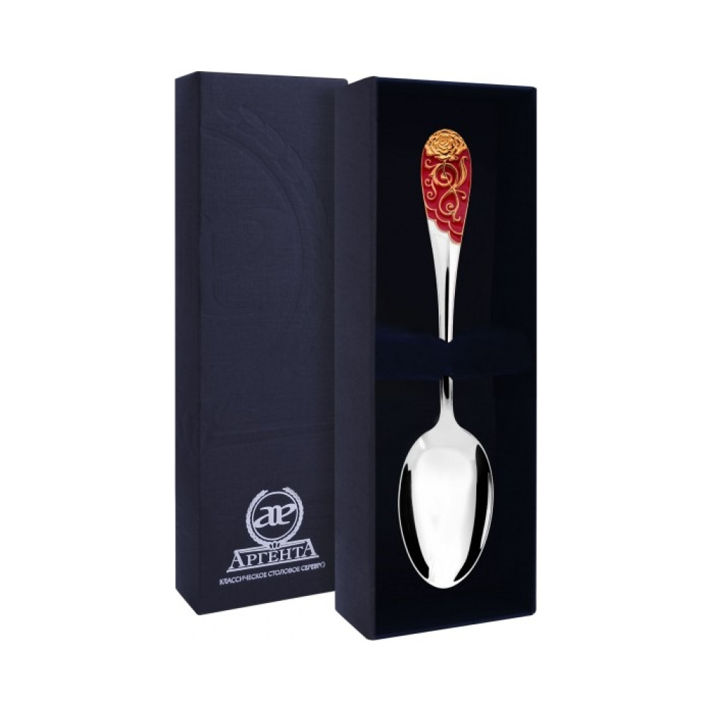 Ложка чайная "Роза" 715ЛЖ03808_бордовый