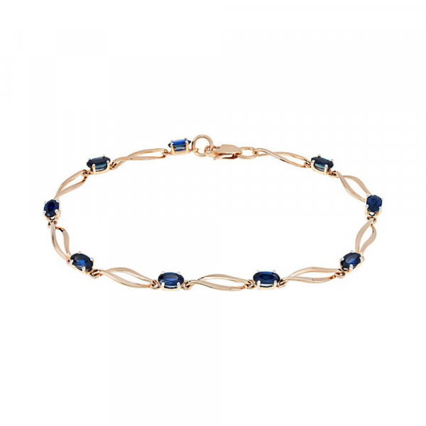 Золотой браслет с сапфиром № 117092