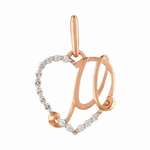 Золотая подвеска с фианитами № 104237