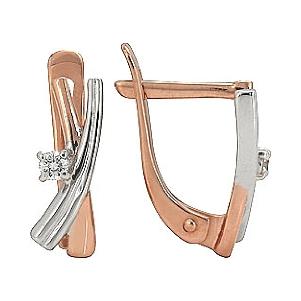 Золотое кольцо с бриллиантом и сапфиром № 67641