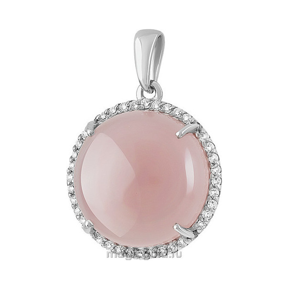 Серебряная подвеска с кварцем и фианитом № 155973