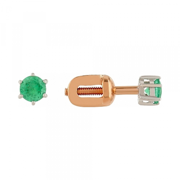 Пуссеты с изумрудом № 115435