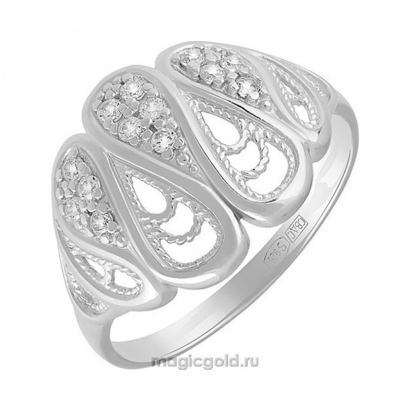 Серебряное кольцо с фианитом № 140892