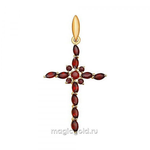 Золотая подвеска с гранатом № 159882