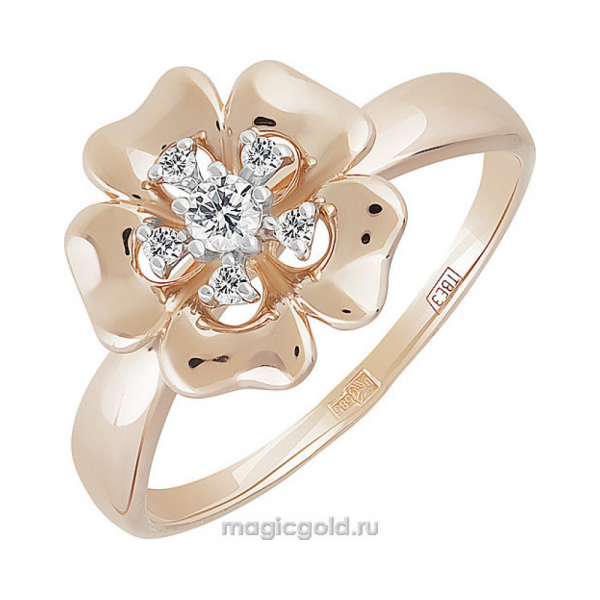 Золотое кольцо с фианитом № 155785