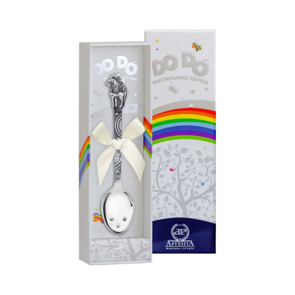 Ложка детская DODO Единорог с чернью + футляр